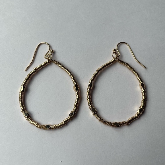 Marlyn Schiff Jewelry - Marilyn Schiff Gold Textured Hoop Earrings with Hook Closure